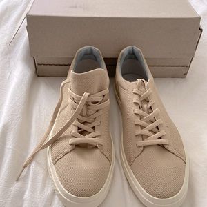 Rothy’s women sneakers in wheat.